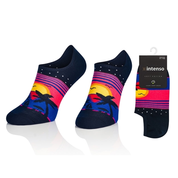 MICRO STOPKI INTENSO SOFT COTTON DAMSKIE Z APLIKACJĄ SILIKONOWĄ W PIĘCIE ART. 037 KOL:032