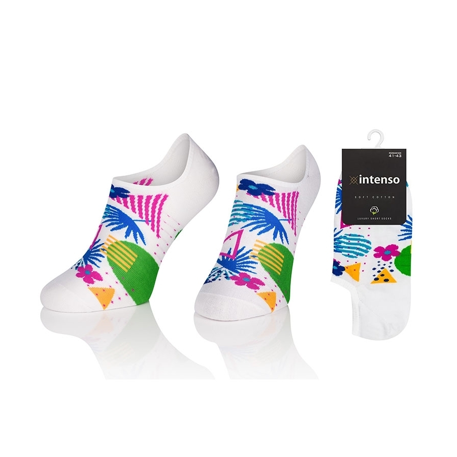 MICRO STOPKI INTENSO SOFT COTTON DAMSKIE Z APLIKACJĄ SILIKONOWĄ W PIĘCIE ART. 037 KOL:072