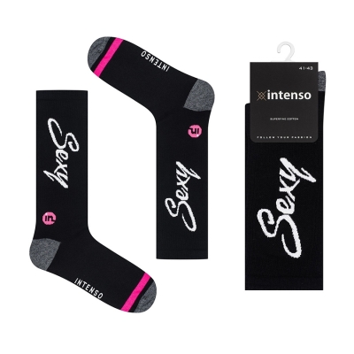 Intenso Retro vysoké dámské ponožky Sexy - černé