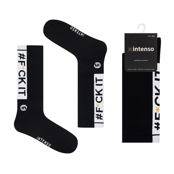 Intenso Retro vysoké pánské ponožky F*ck It - černé