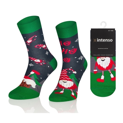 Intenso vysoké veselé ponožky Vánoční skřítek