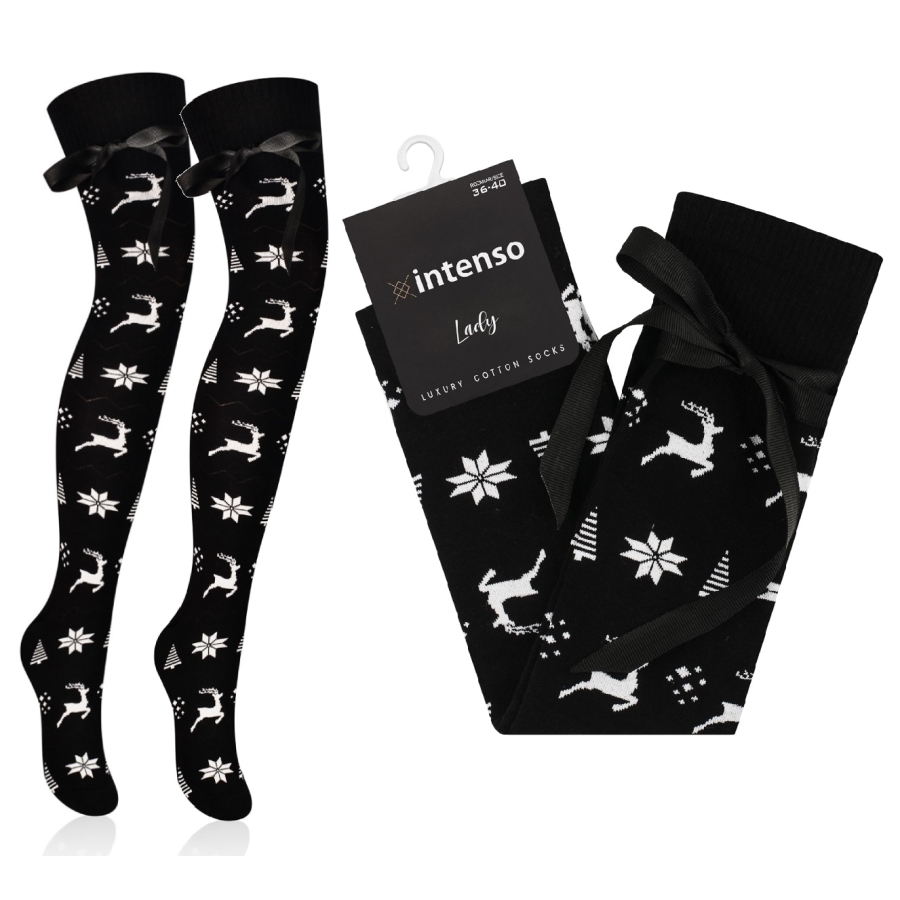 ZAKOLANÓWKI DAMSKIE BAWEŁNIANE WE WZORY INTENSO ART. 372 WZ. 225