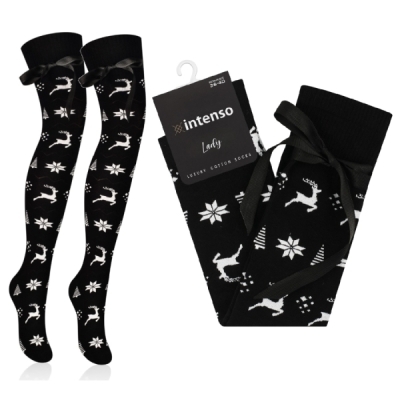 ZAKOLANÓWKI DAMSKIE BAWEŁNIANE WE WZORY INTENSO ART. 372 WZ. 225