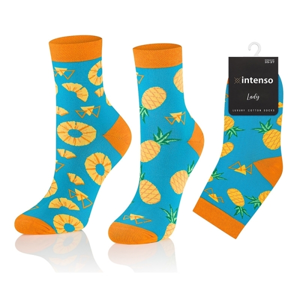Intenso vysoké veselé dámské ponožky Ananas