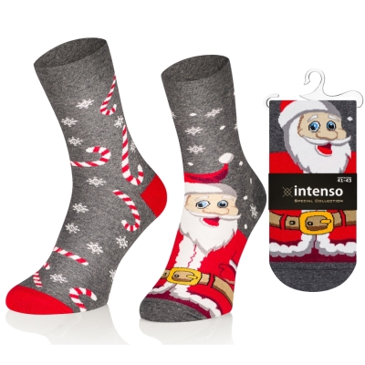 Intenso pánské vysoké veselé ponožky Santa a lízátka