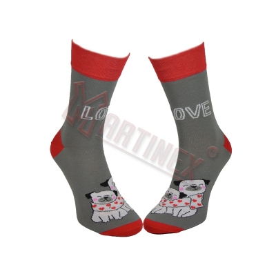 Martinex pánské vysoké ponožky Zamilovaní mopsíci