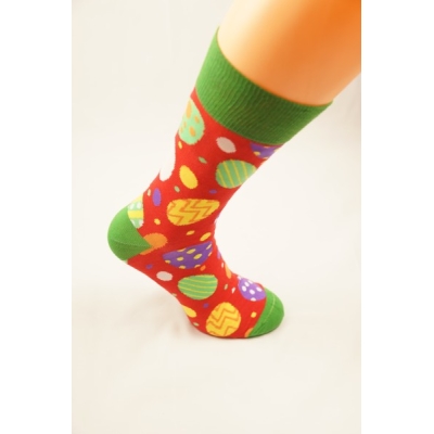 Milena pánské vysoké ponožky velikonoce - Vajíčka (červené)