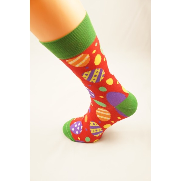 Milena pánské vysoké ponožky velikonoce - Vajíčka (červené)