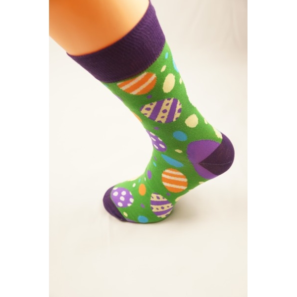 Milena pánské vysoké ponožky velikonoce - Vajíčka (tmavě fialové)