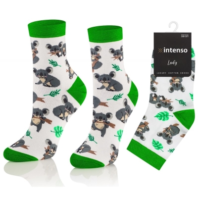Intenso vysoké veselé dámské ponožky Koala