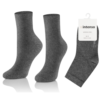 Intenso dámské lýtkové ponožky - tmavě šedá žíhaná