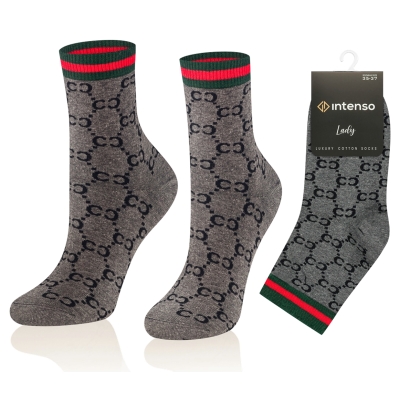 Intenso Luxury dámské vysoké ponožky - šedé