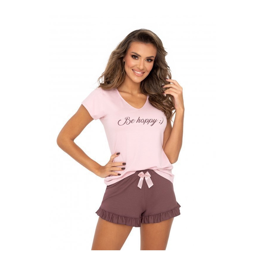 Donna Be happy 1/2 dámské pyžamo - pastelově růžová