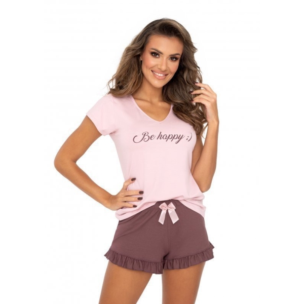 Donna Be happy 1/2 dámské pyžamo - pastelově růžová