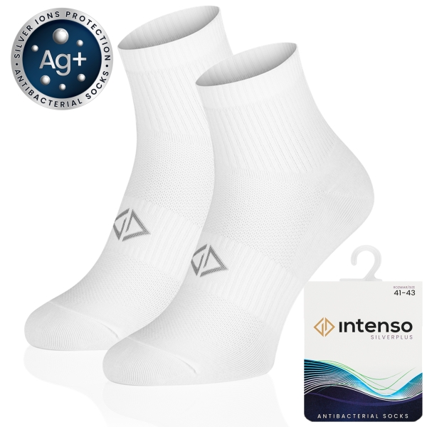 Intenso Antibakteriální lýtkové ponožky silverplus - bílé