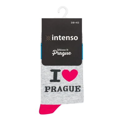Ponožky I love Prague - šedé