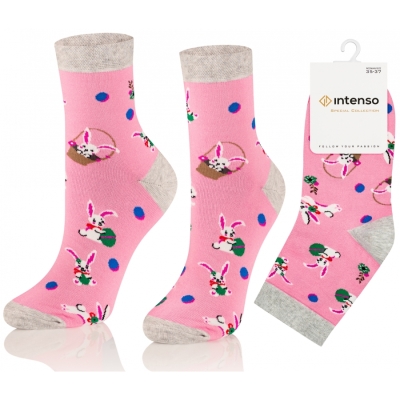 Intenso vysoké veselé dámské ponožky velikonoce- Zajíček
