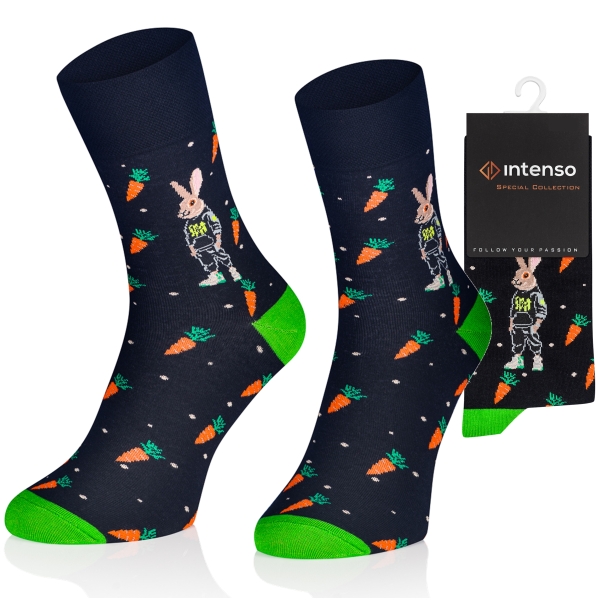 Intenso vysoké veselé dámské ponožky velikonoce- Zajíček