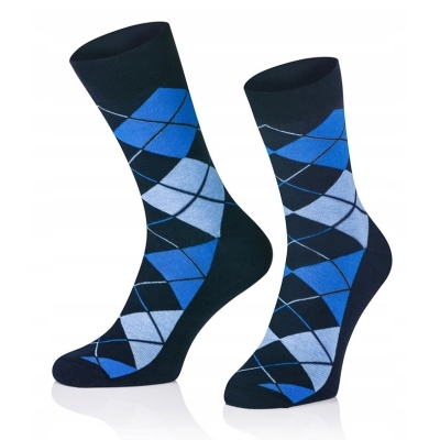 Intenso vysoké elegantní ponožky Rombes - tmavě modré