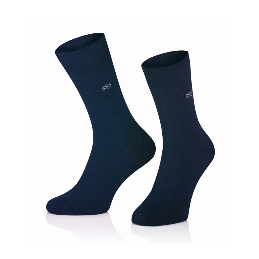 Intenso vysoké elegantní ponožky - tmavě modré