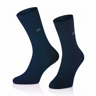 Intenso vysoké elegantní ponožky - tmavě modré