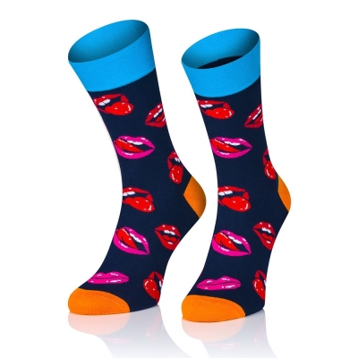Intenso vysoké veselé ponožky Pusy - barevné
