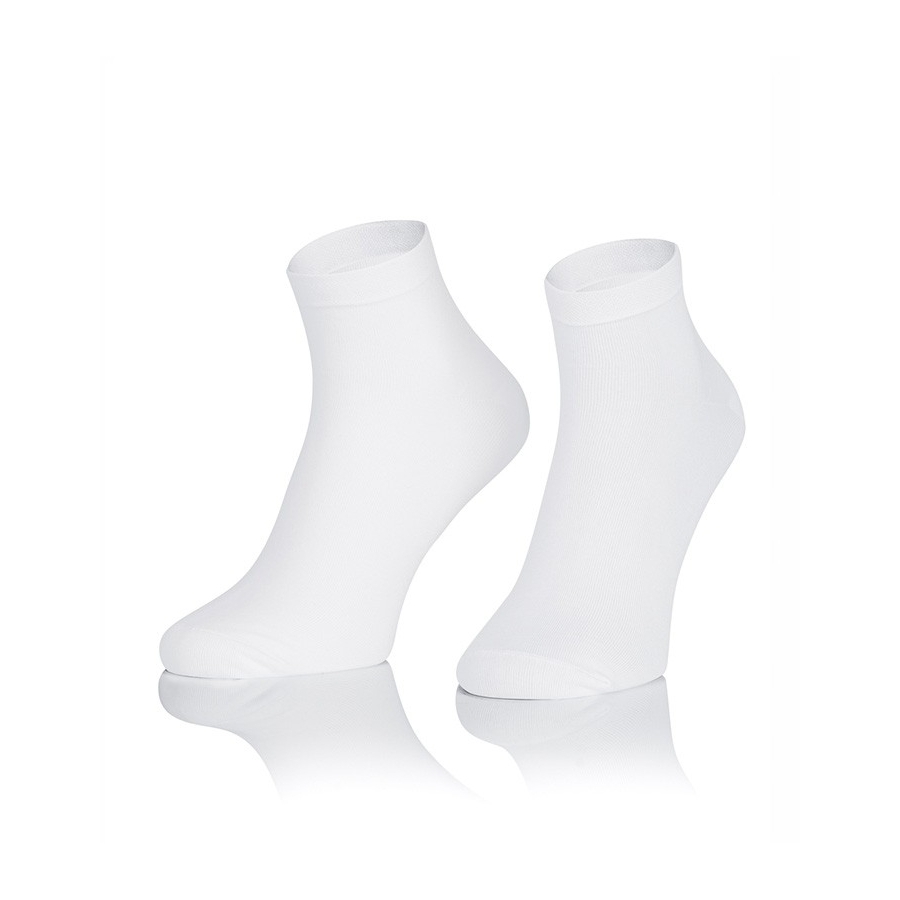 Krótkie skarpetki bawełniane gładkie - zakostki BIAŁE
