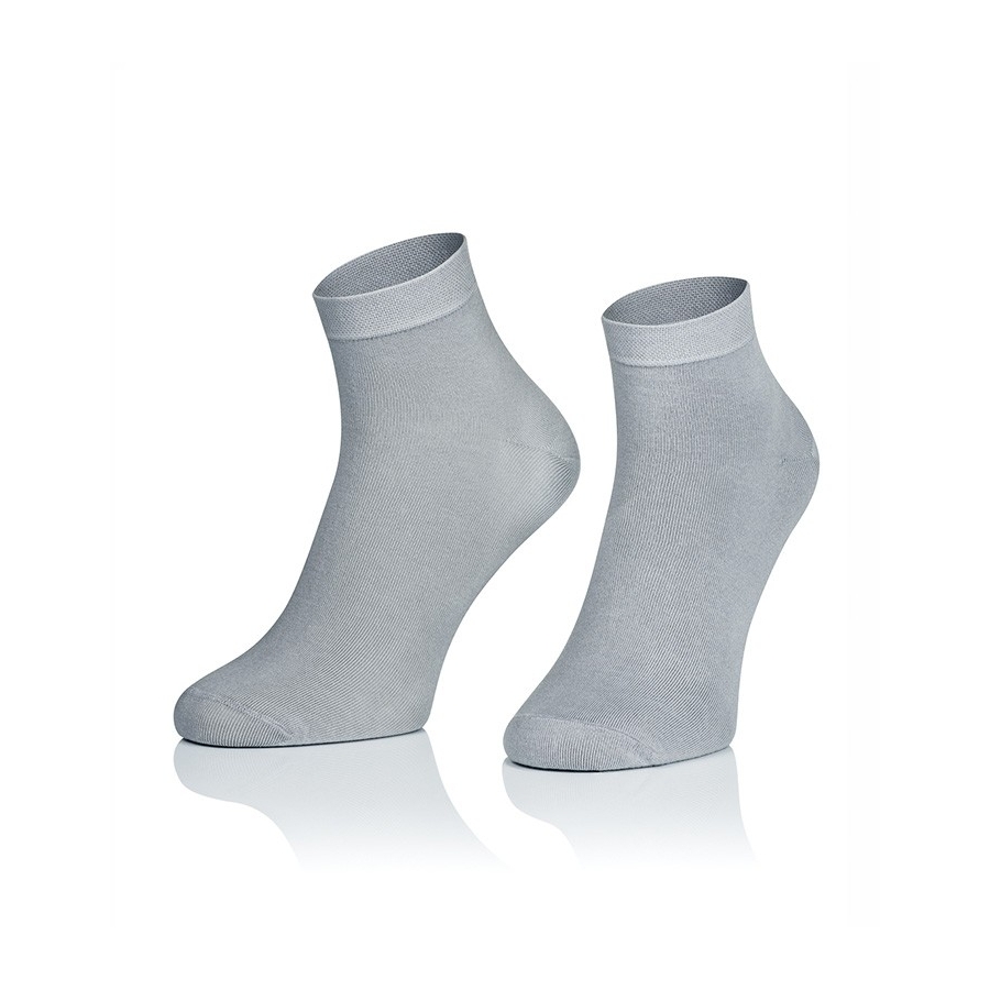 Krótkie skarpetki bawełniane gładkie - zakostki POPIEL