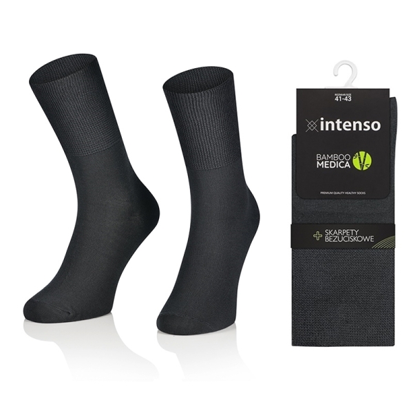 Skarpety bezuciskowe bambusowe Bamboo Medica Grafit