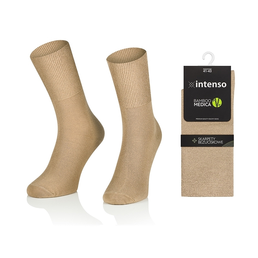 Skarpety bezuciskowe bambusowe Bamboo Medica Beż