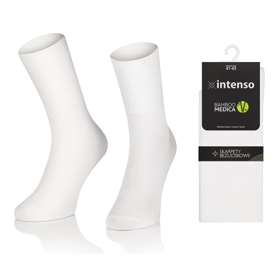 Skarpety bezuciskowe bambusowe Bamboo Medica Biały