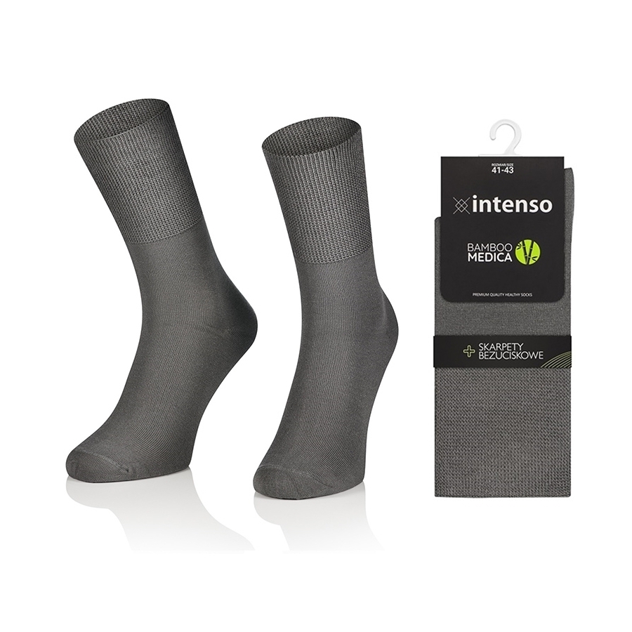 Skarpety damskie bezuciskowe bambusowe Bamboo Medica Szary