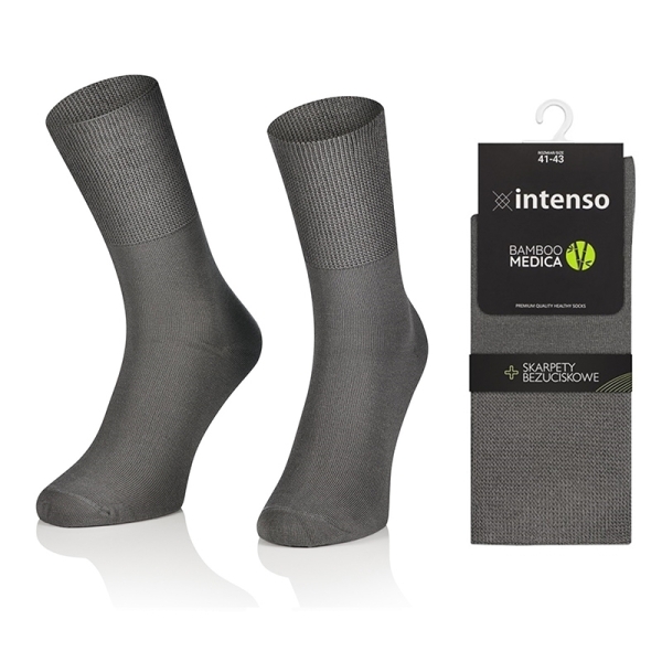 Skarpety damskie bezuciskowe bambusowe Bamboo Medica Szary