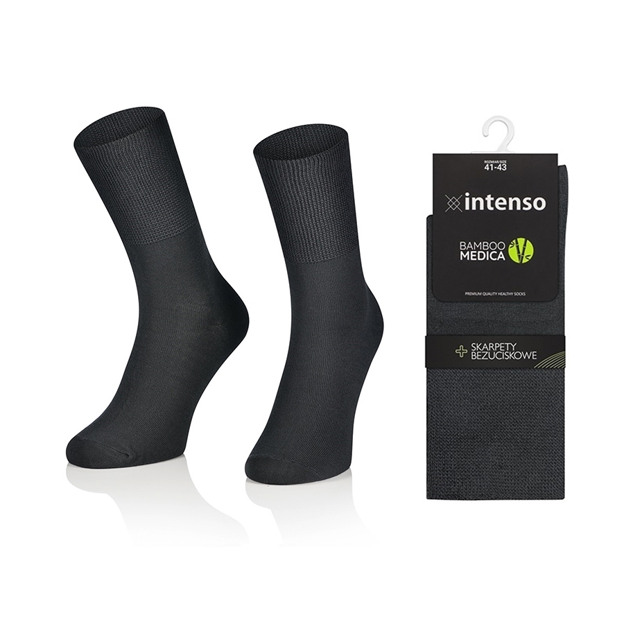 Skarpety damskie bezuciskowe bambusowe Bamboo Medica Grafit