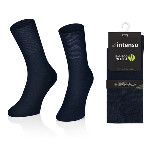 Skarpety damskie bezuciskowe bambusowe Bamboo Medica Granat
