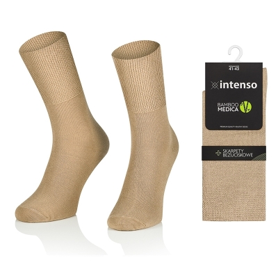 Skarpety damskie bezuciskowe bambusowe Bamboo Medica Beż