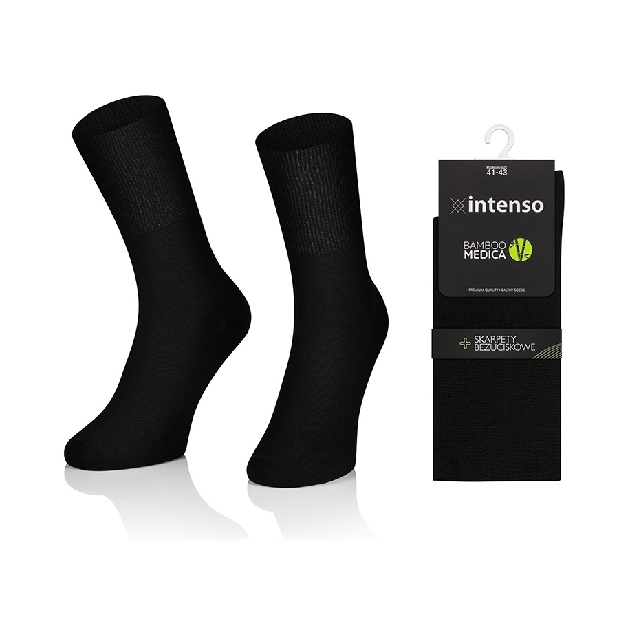 Skarpety damskie bezuciskowe bambusowe Bamboo Medica Czarny