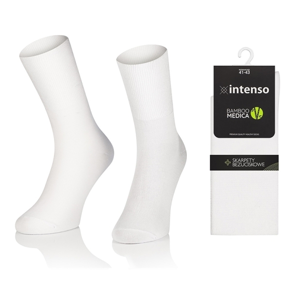 Skarpety damskie bezuciskowe bambusowe Bamboo Medica Biały