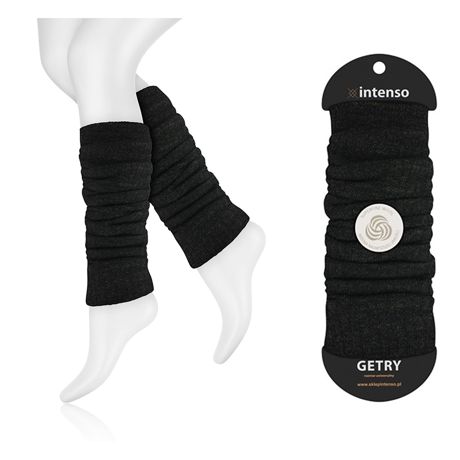 Getry wełniane ocieplacze grafit melanż