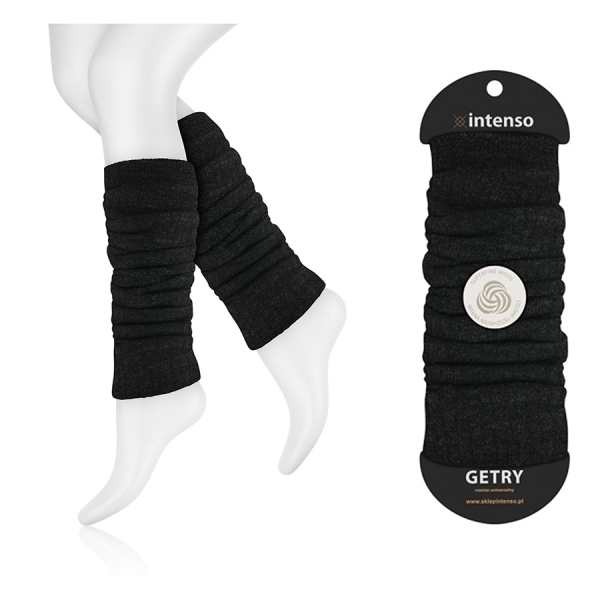 Getry wełniane ocieplacze grafit melanż