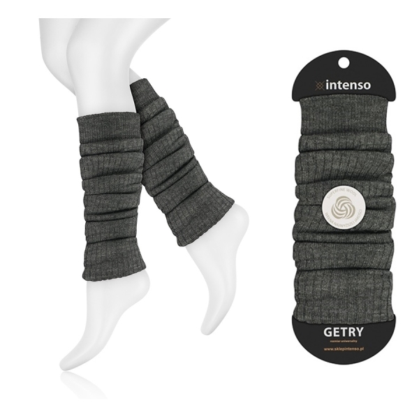 Getry wełniane ocieplacze szary melanż