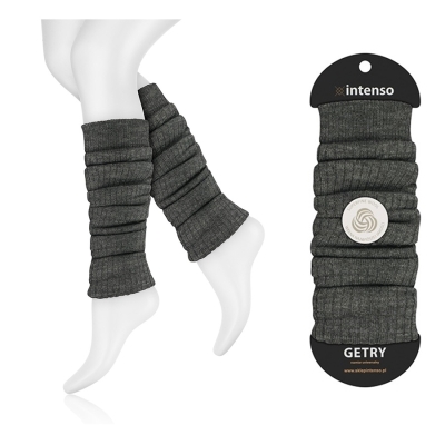 Getry wełniane ocieplacze szary melanż