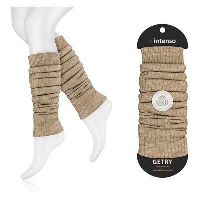 Getry wełniane ocieplacze beż