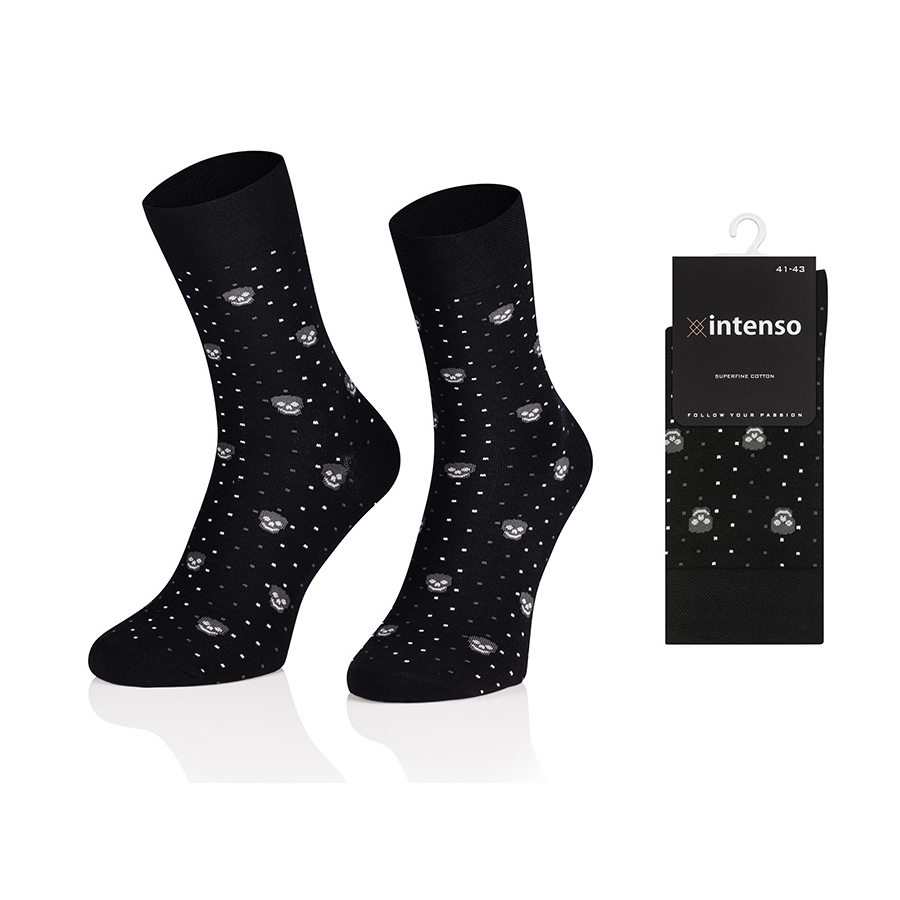 ELEGANCKIE SKARPETY MĘSKIE WE WZORY WZ28 CZASZKI