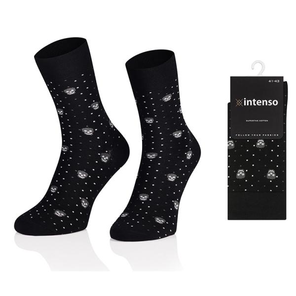 ELEGANCKIE SKARPETY MĘSKIE WE WZORY WZ28 CZASZKI