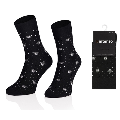 ELEGANCKIE SKARPETY MĘSKIE WE WZORY WZ28 CZASZKI