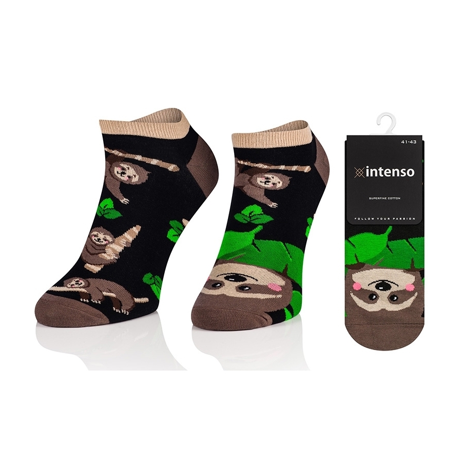 Intenso dámské kotníkové veselé ponožky Lenochod