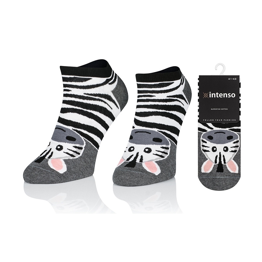 STOPKI NIE DO PARY WE WZORY, INTENSO HAPPY ART.1719 WZ3 ZEBRA