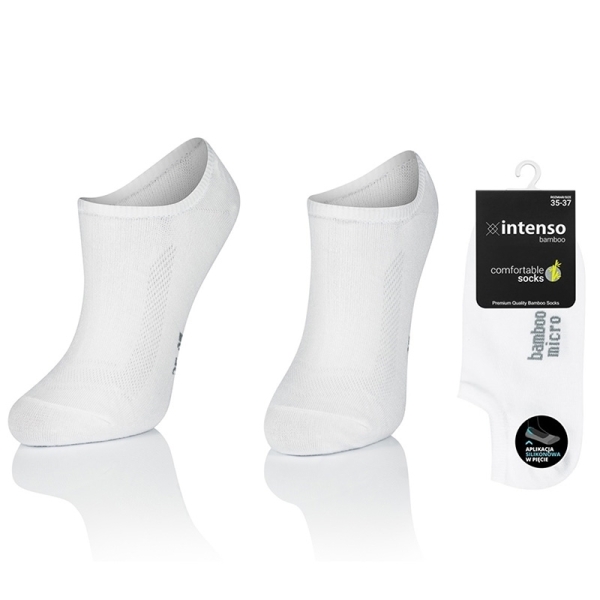 Intenso dámské bambusové ponožky, antislip pata - bílé