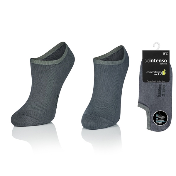 MICRO STOPKI Z WŁÓKNA BAMBUSOWEGO Z APLIKACJĄ SILIKONOWĄ W PIĘCIE + JONY SREBRA ART. 1269 WZ3